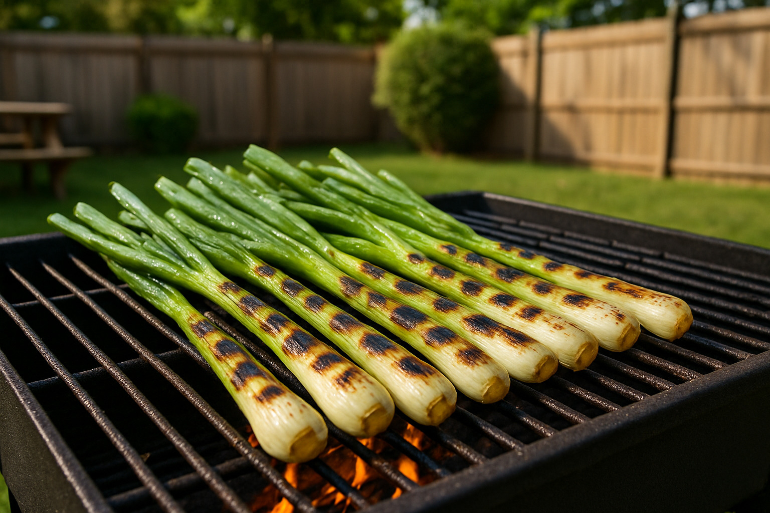 grilled scallions - scallions