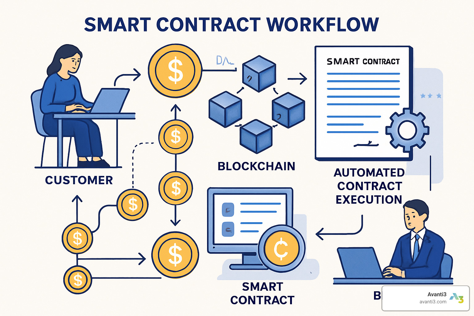 Smart contract workflow for blockchain rewards system - Blockchain rewards system
