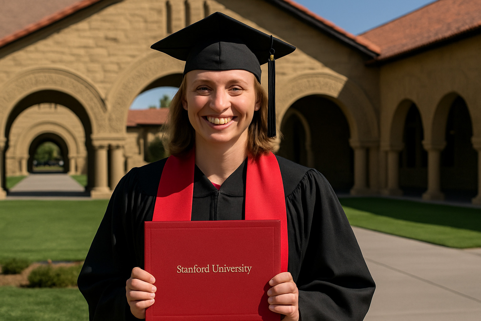 Katie Ledecky in graduation cap and gown at Stanford University - katie ledecky
