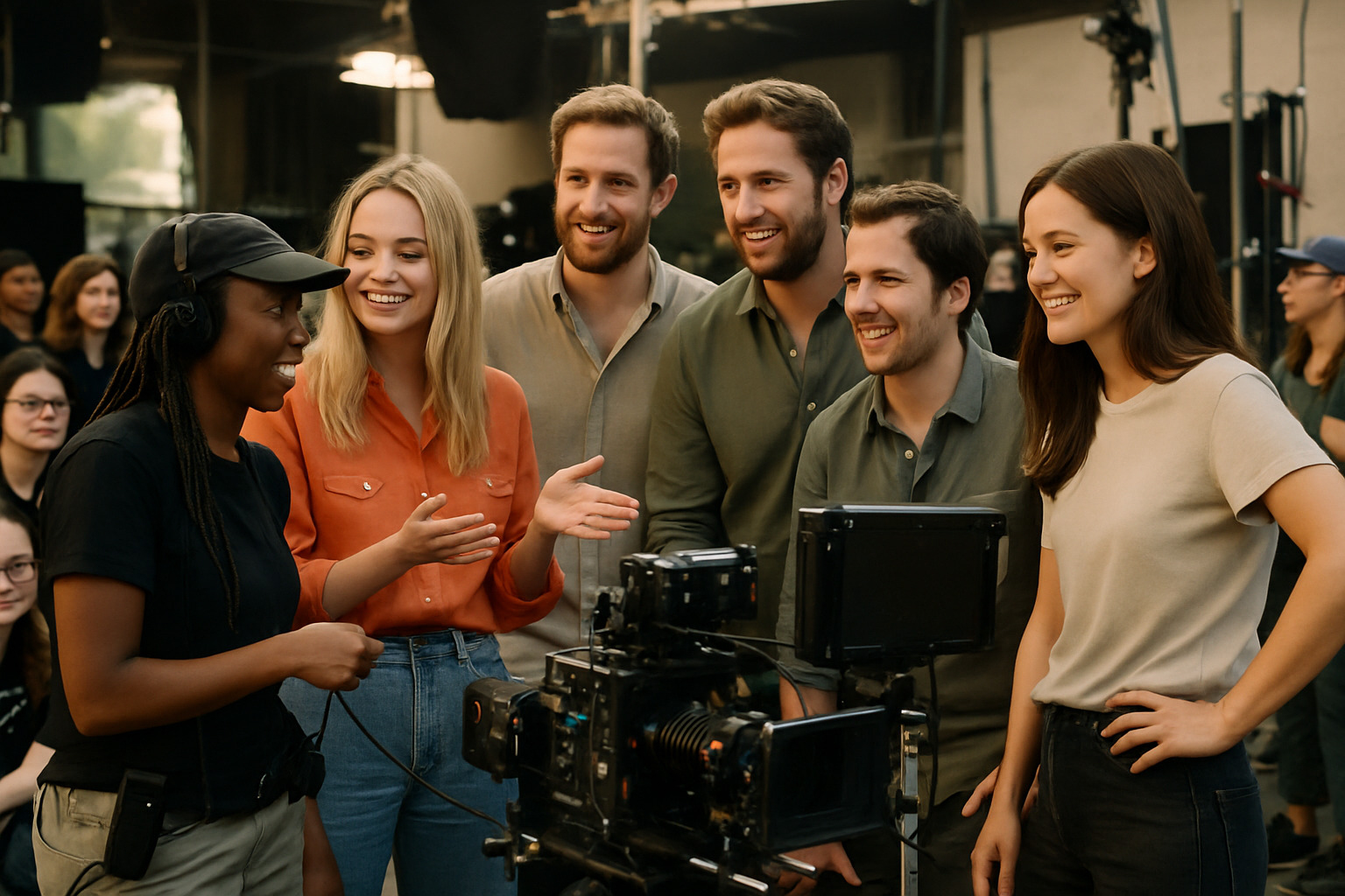 LuckyChap Entertainment team on set - margot robbie