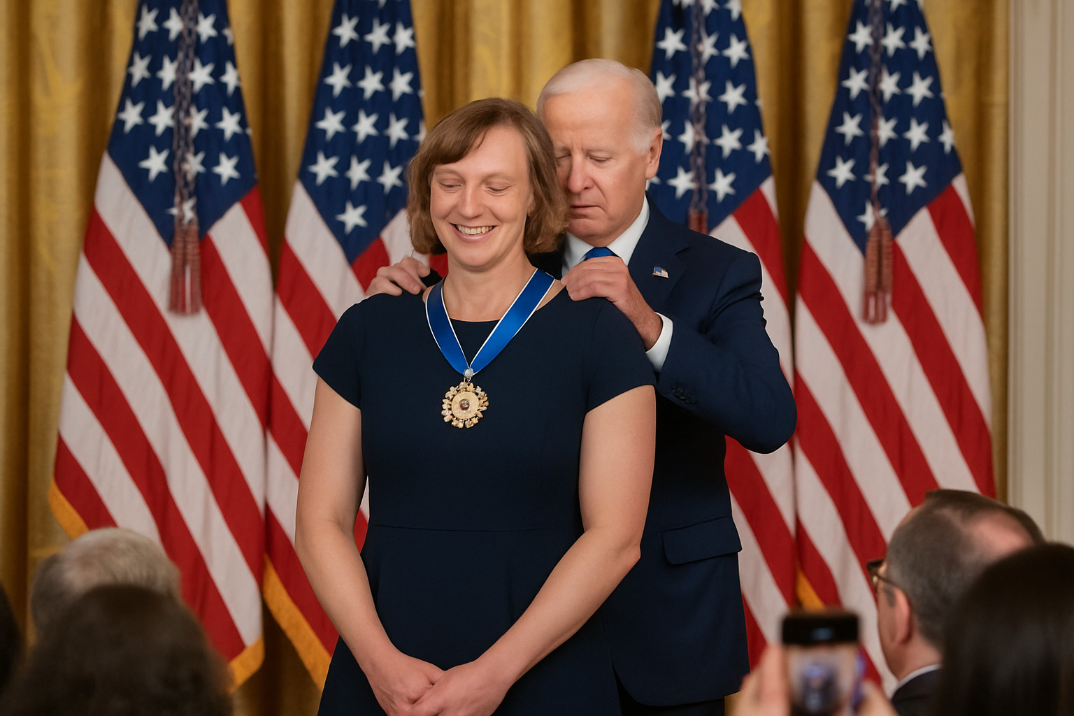Katie Ledecky receiving the Presidential Medal of Freedom at the White House ceremony - katie ledecky