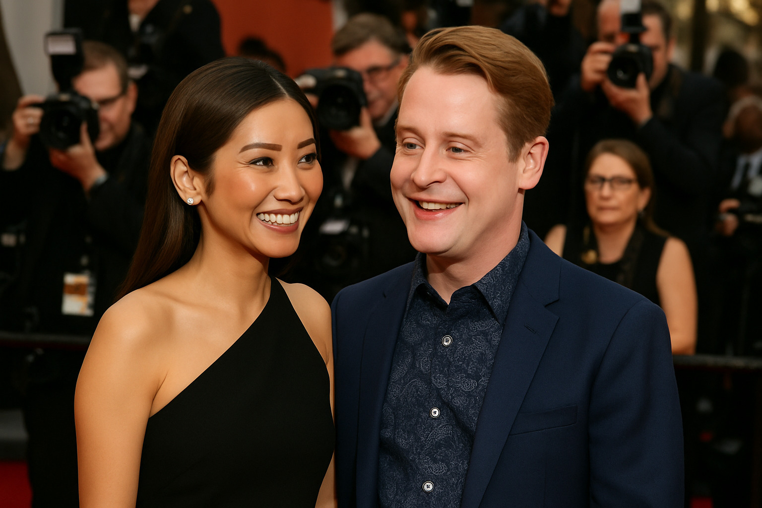 Brenda Song and Macaulay Culkin at a red carpet event, highlighting their relationship and family life - brenda song