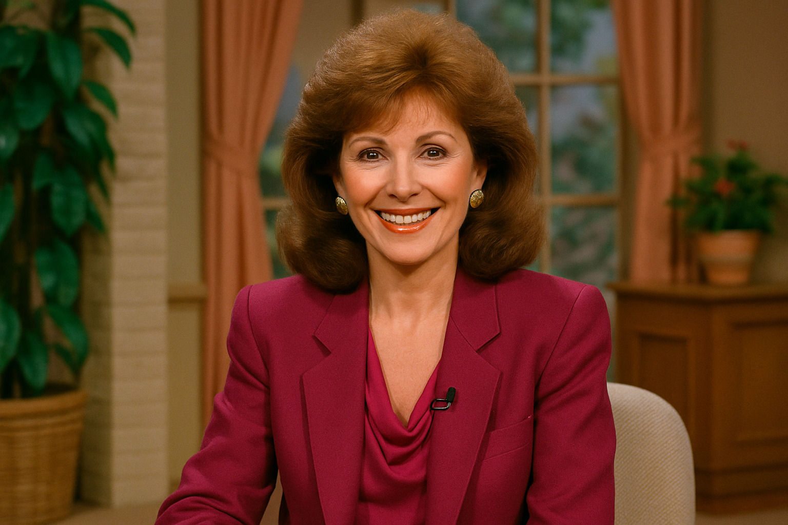 Joy Philbin on television set in the 1980s, showing her natural hosting abilities and warm personality - joy philbin