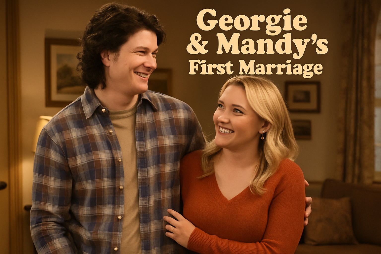 Promotional still from Georgie & Mandy's First Marriage showing Montana Jordan and Emily Osment in character - montana jordan