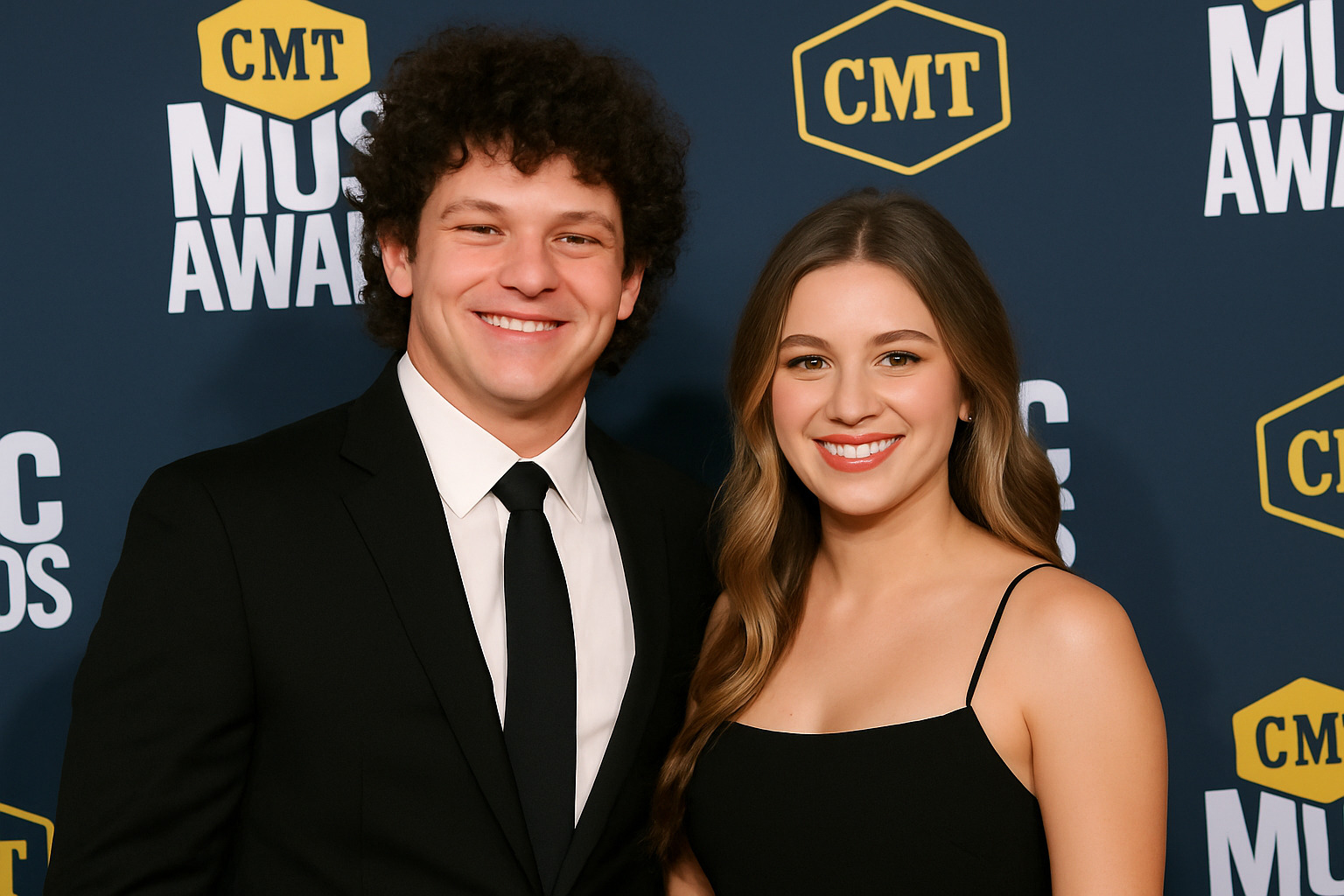 Montana Jordan and Jenna Weeks at the CMT Awards, both dressed formally and smiling - montana jordan