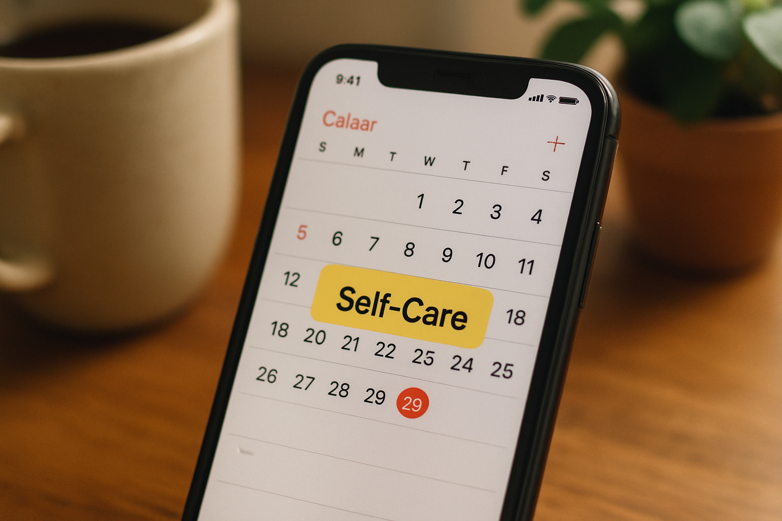 phone calendar reminder - health self care