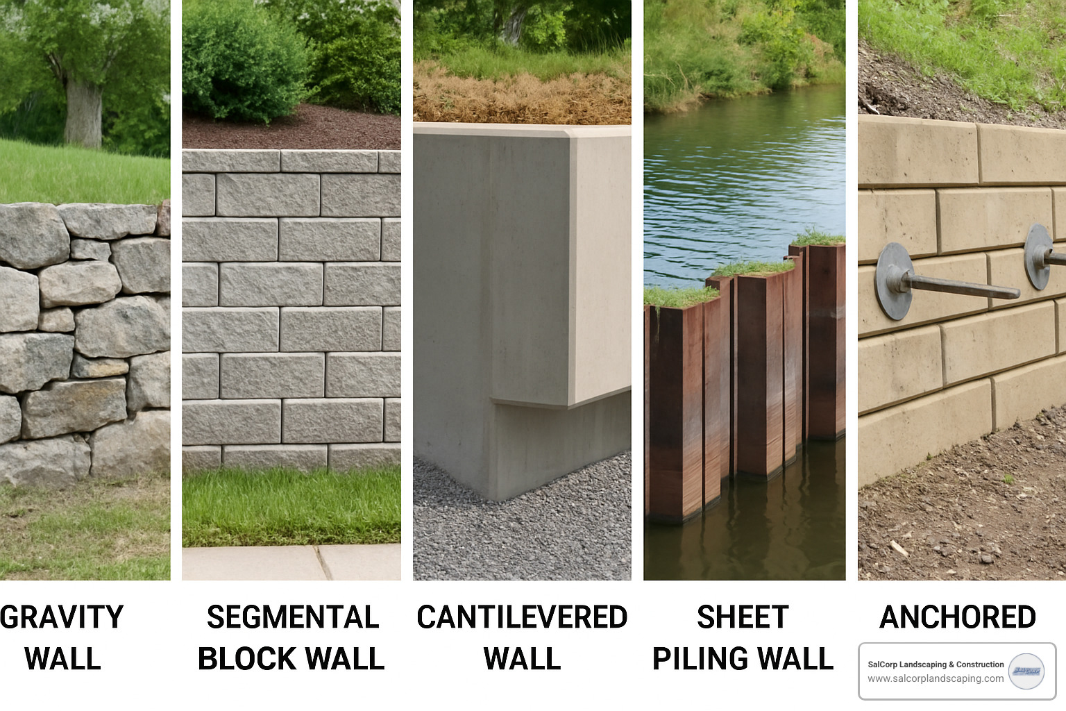 different types of retaining walls - Retaining wall installation cost