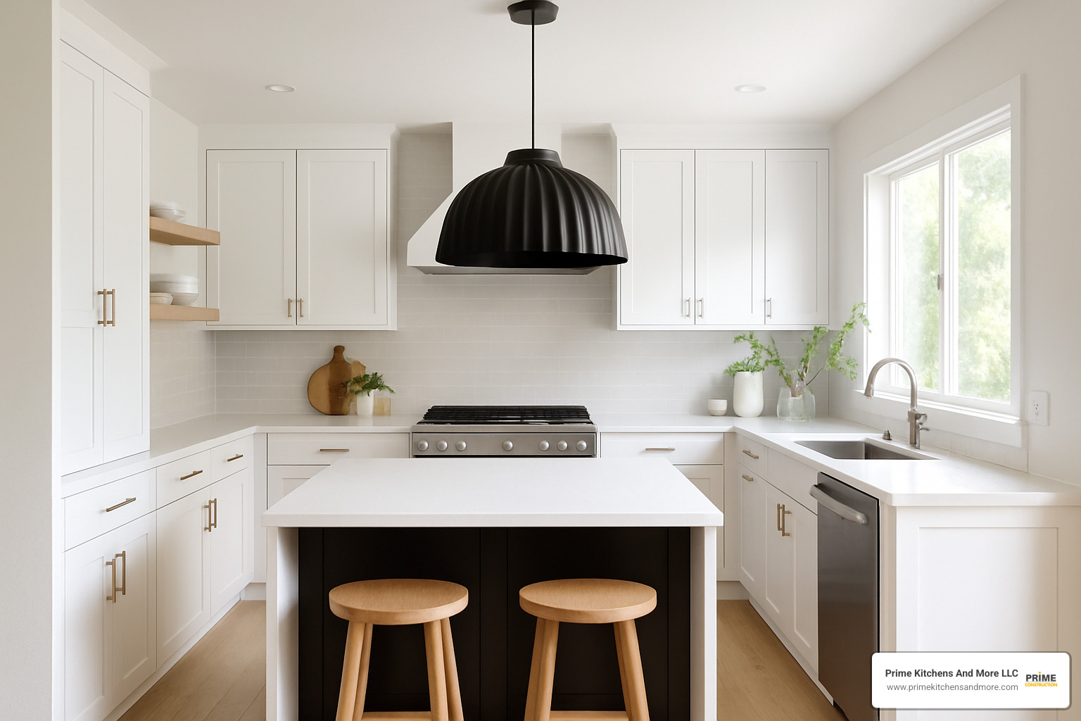 statement pendant light over kitchen island - kitchen design simple