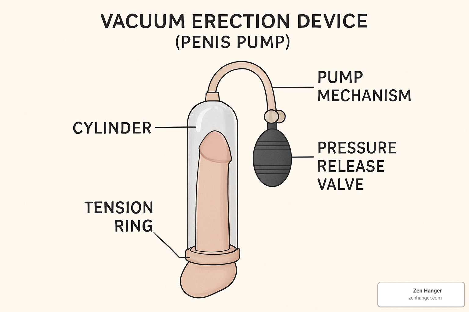 vacuum erection device components and mechanism - penis pump for diabetics