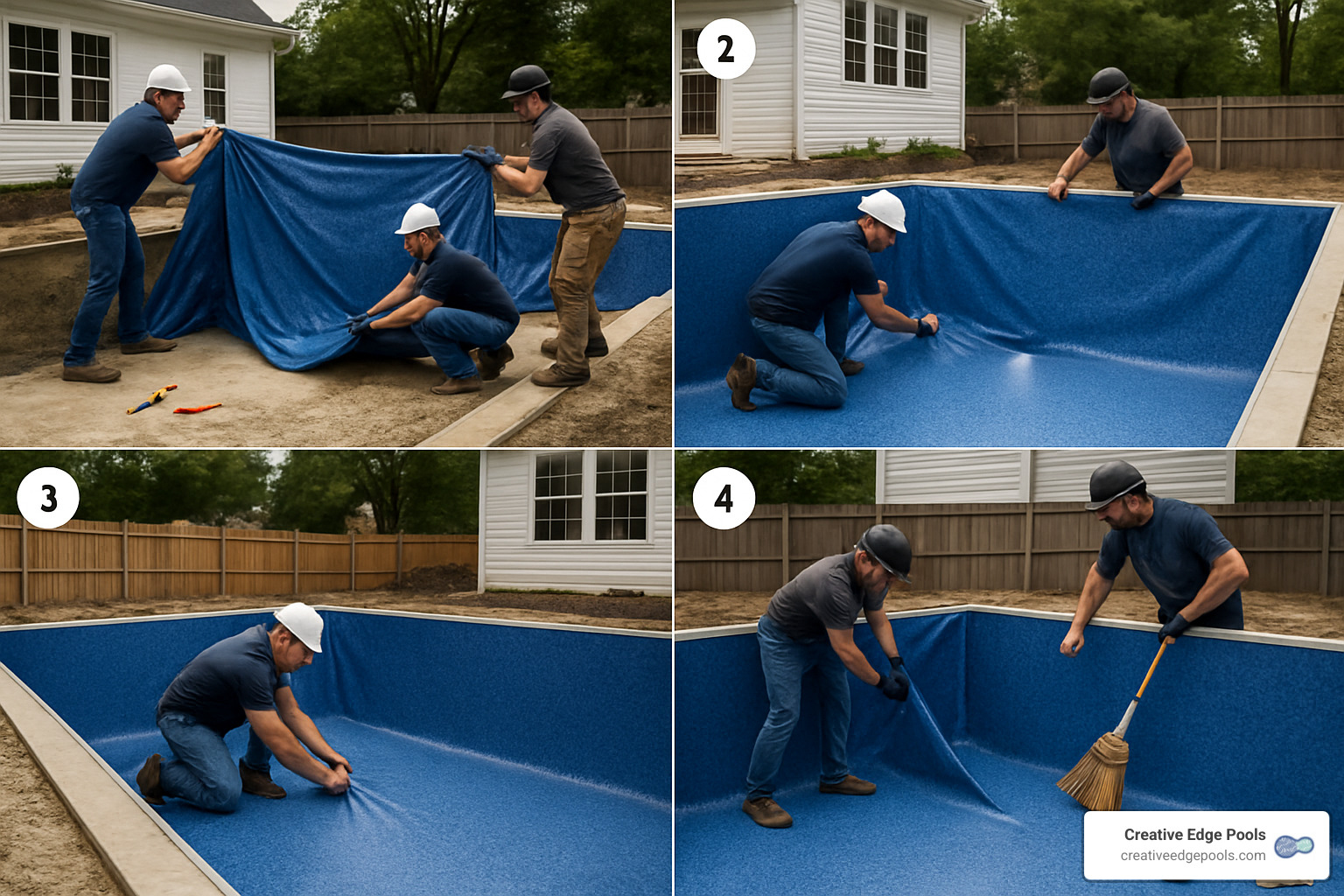 custom inground pool liner installation process - custom inground pool liners