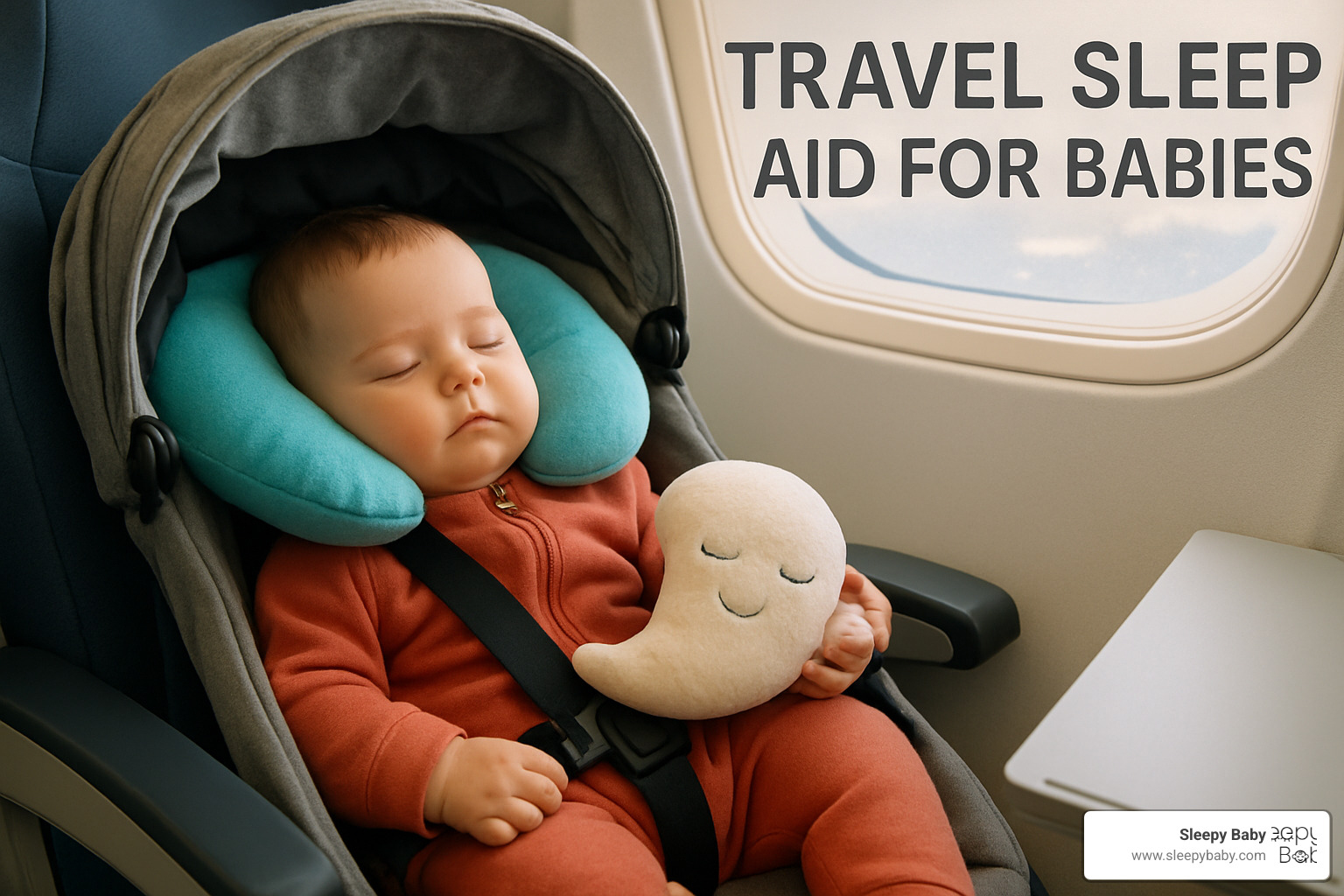 Travel sleep setup with portable crib and safety features highlighted - travel sleep aid for babies