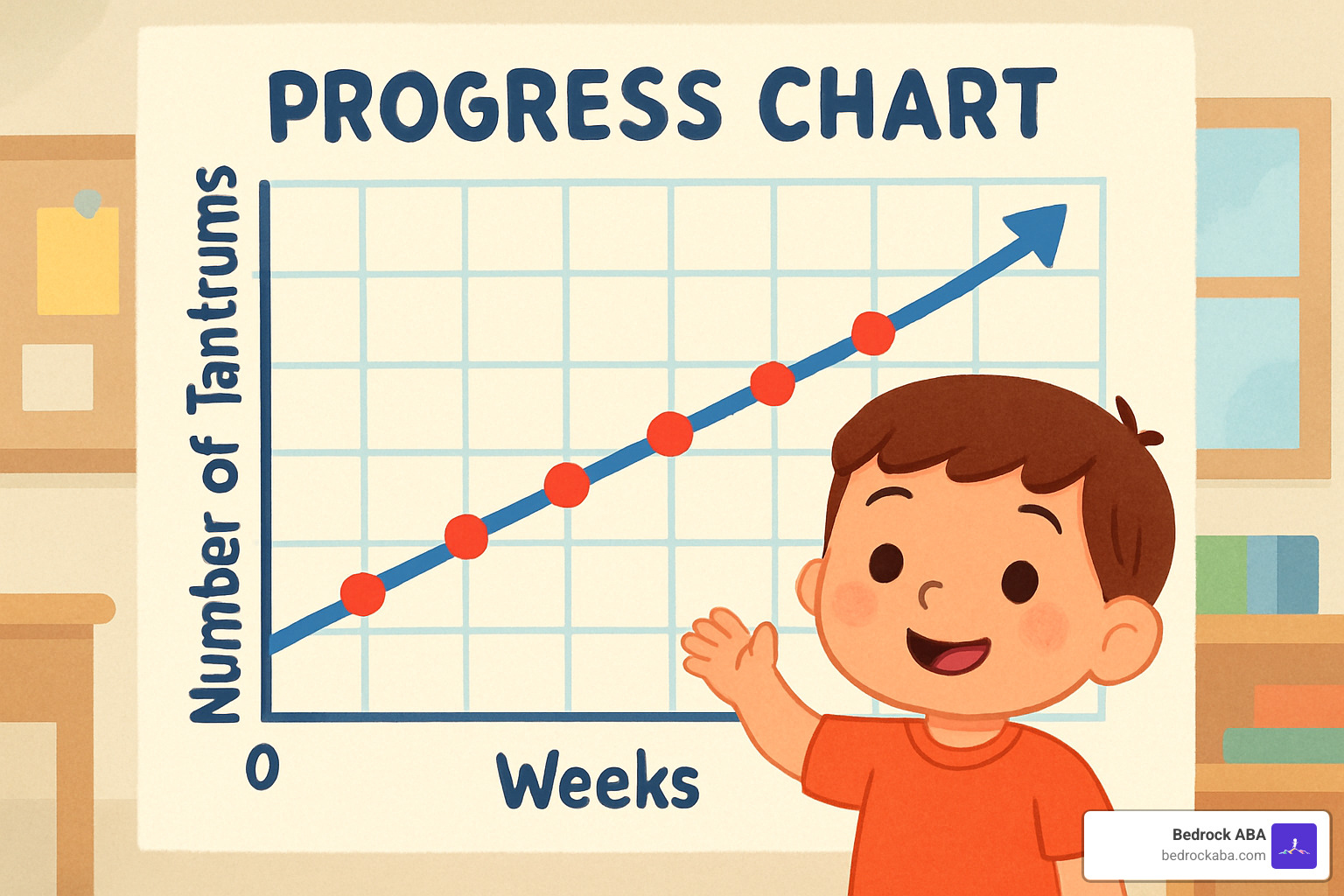 Progress chart showing behavior improvement over time - aba therapy for behavior
