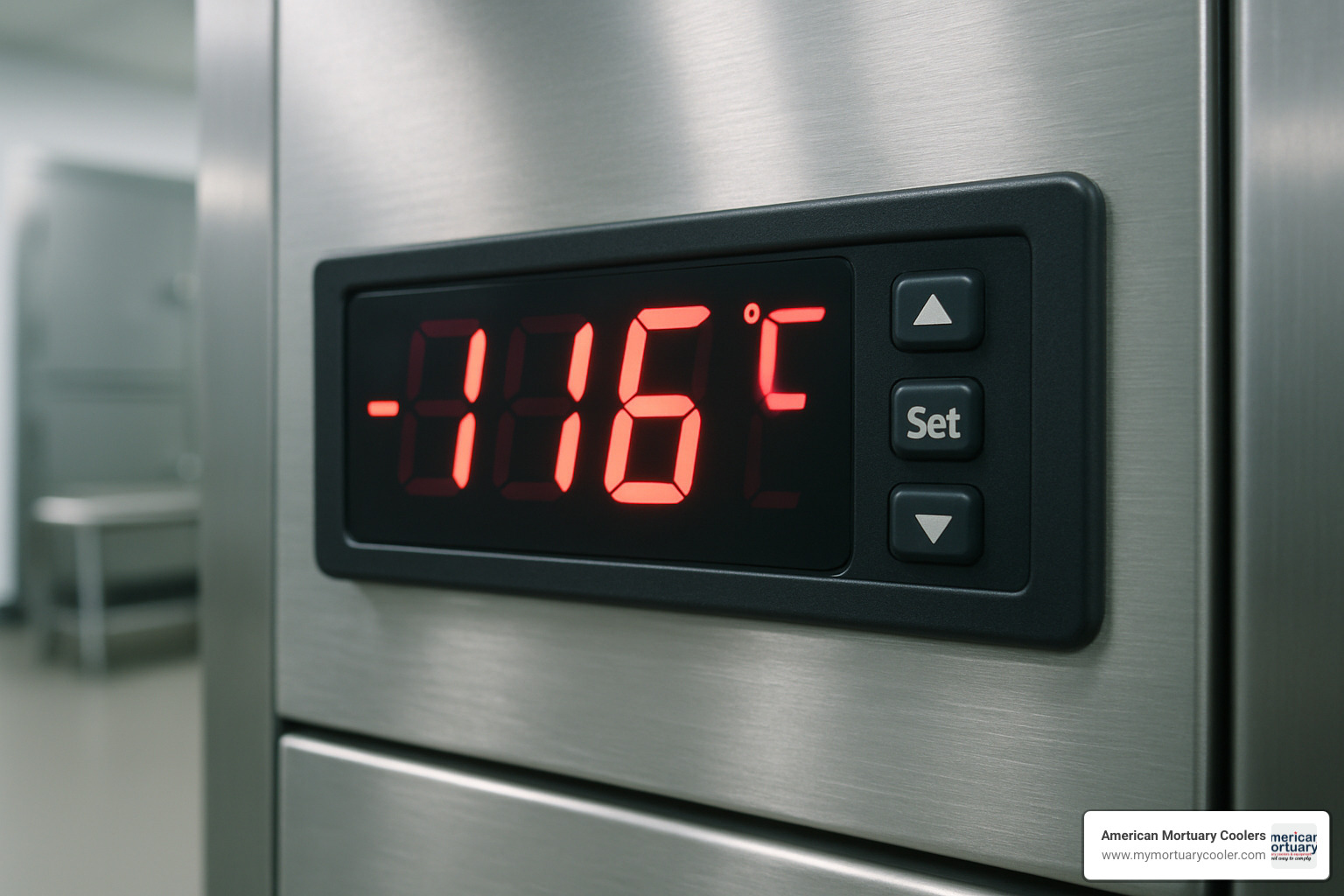 digital temperature controller display - morgue freezer - 16