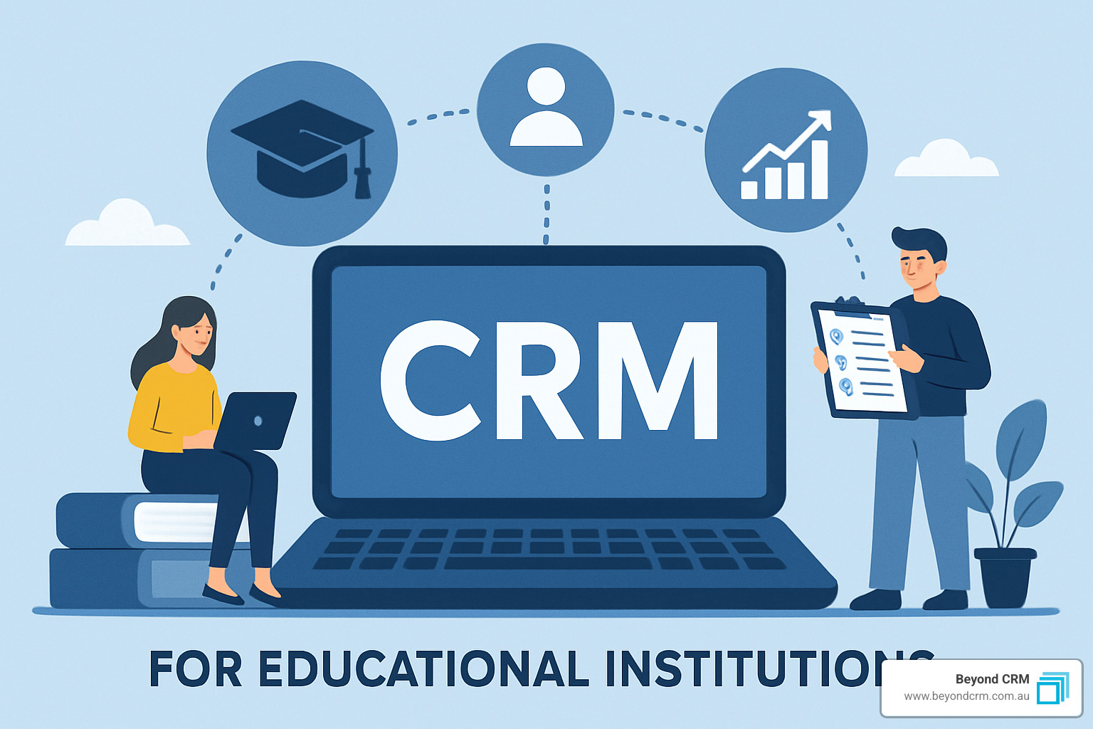 Student lifecycle management dashboard showing recruitment, admissions, retention, and alumni engagement metrics - CRM for education institutions