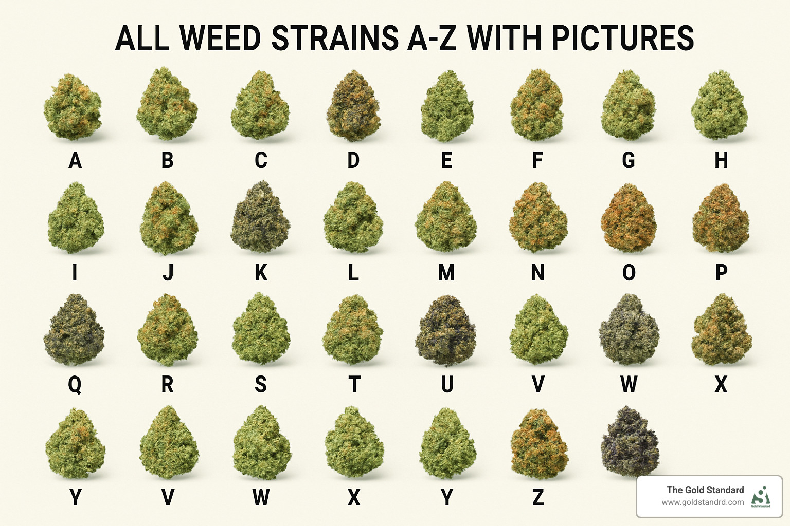 strain collage - all weed strains a-z with pictures
