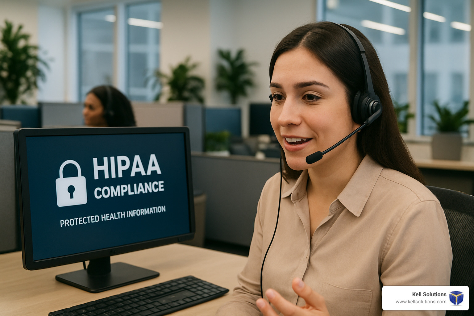 bilingual agent helping patient with HIPAA compliant communication - Orange County