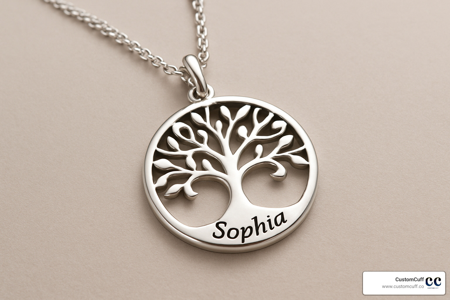 tree of life pendant with name engraving - single name pendant