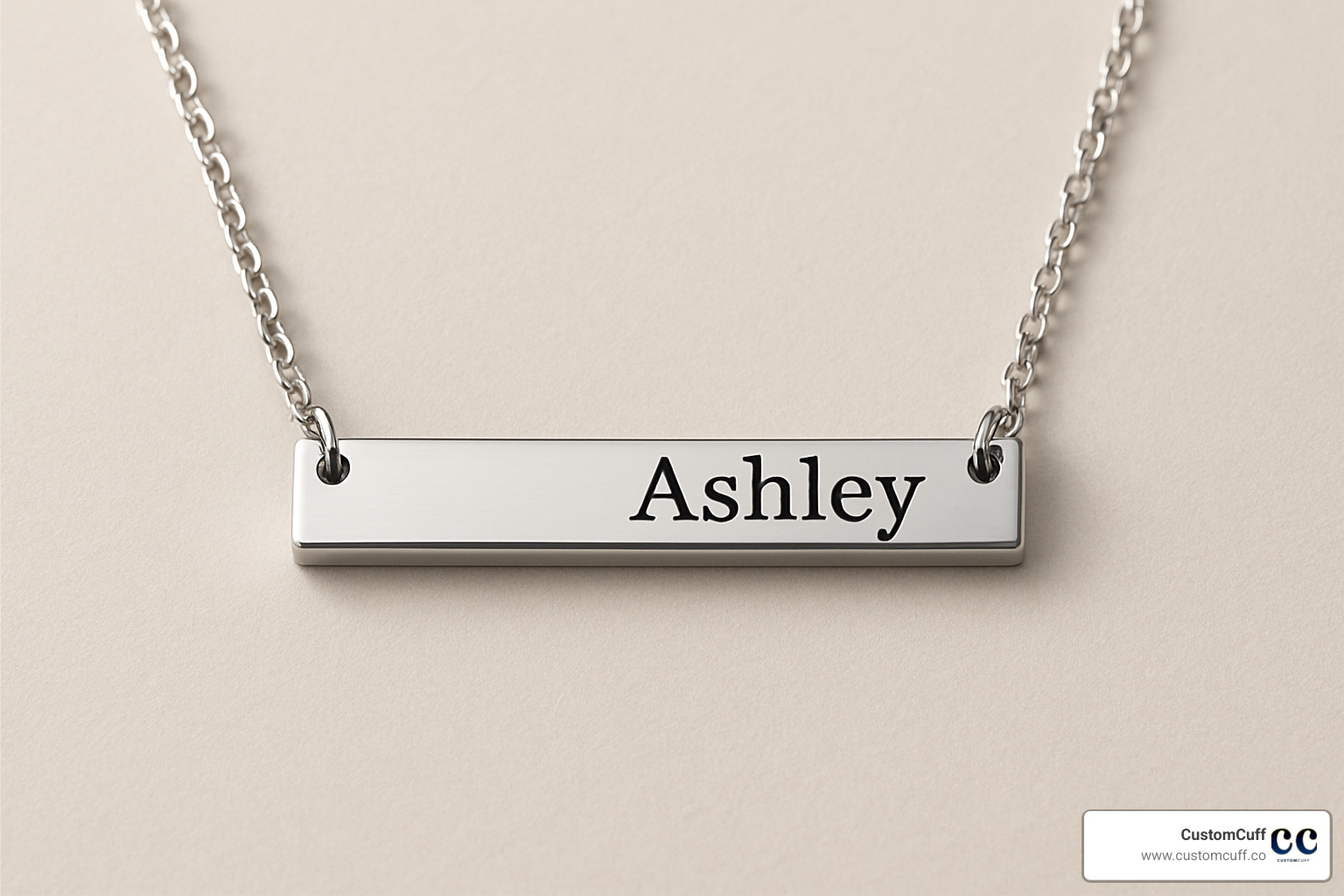 minimalist bar pendant with engraved name - single name pendant
