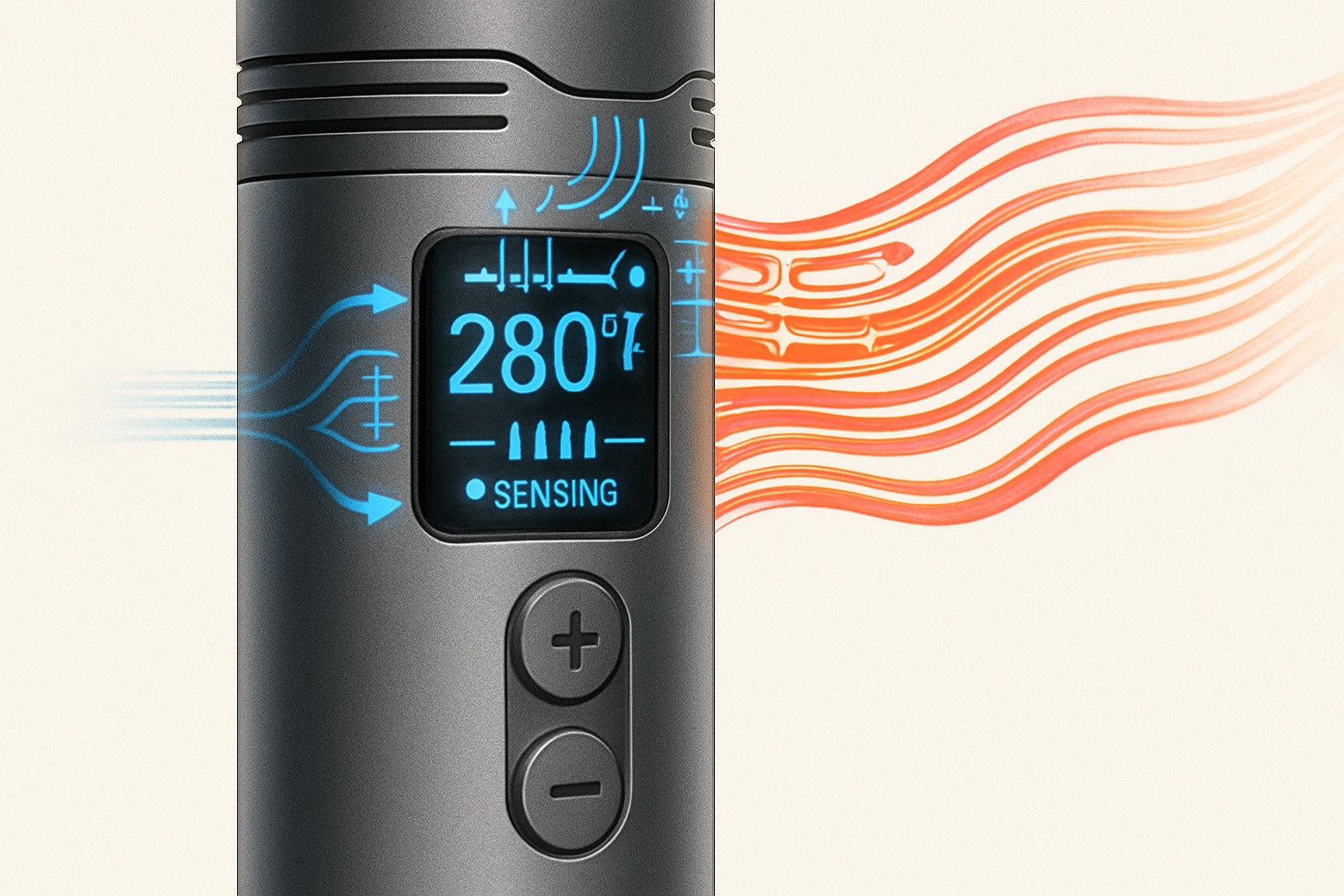 Temperature regulation system showing real-time heat monitoring - shark flexstyle