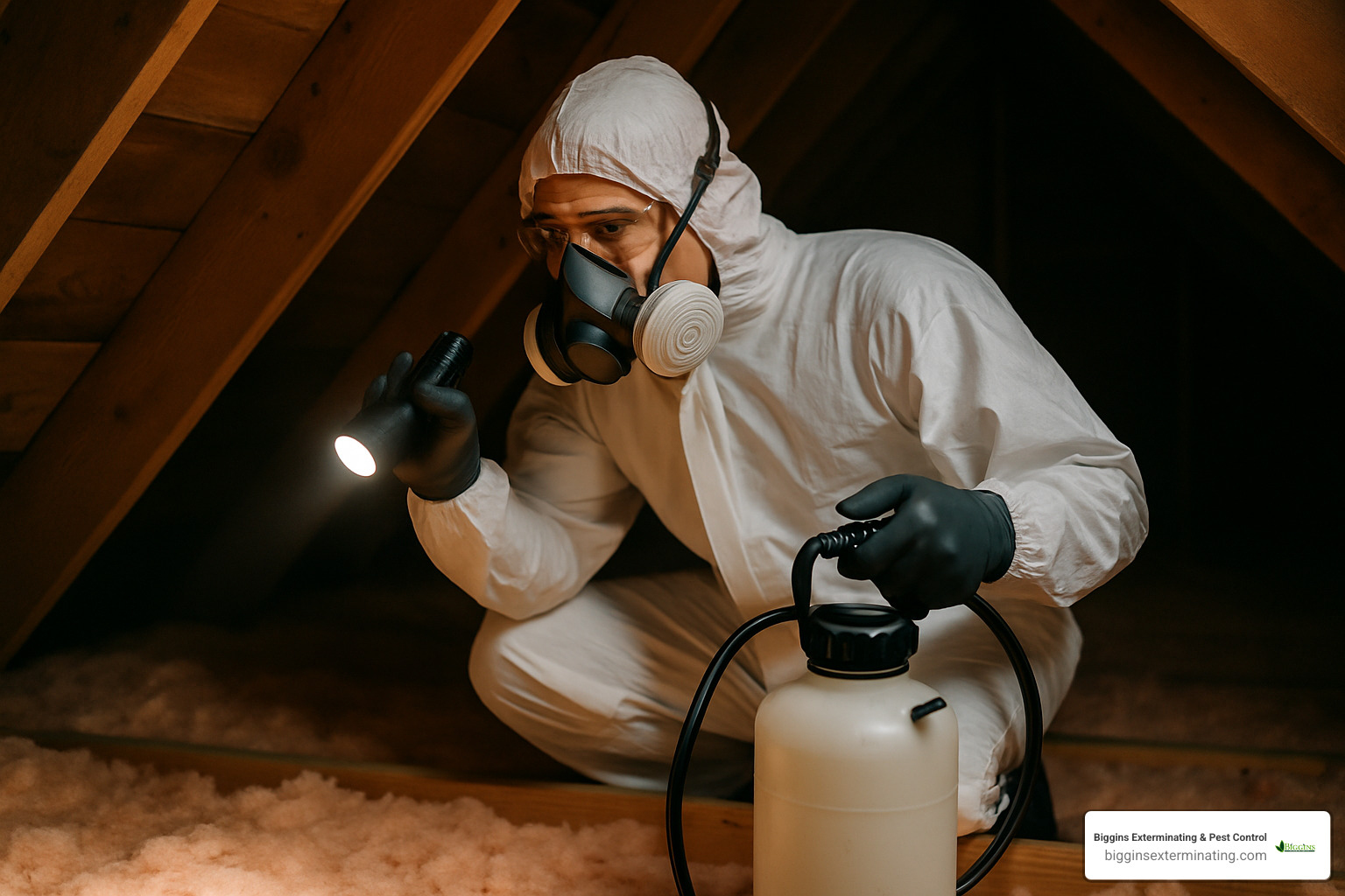 technician in attic - pest control services cost