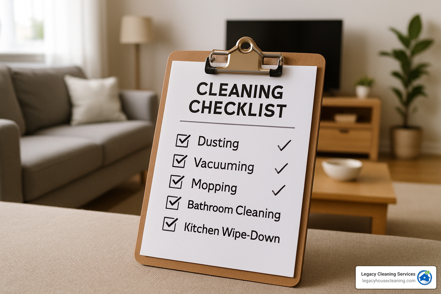 Detailed cleaning checklist showing all tasks included in bi-weekly service - bi weekly cleaning Fitchburg