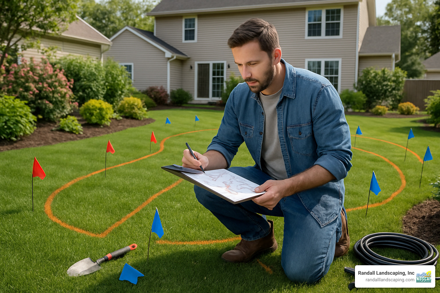 homeowner planning irrigation zones - underground water sprinkler system cost