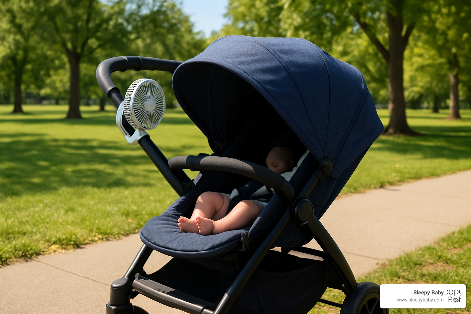 stroller with clip-on fan - newborn summer essentials
