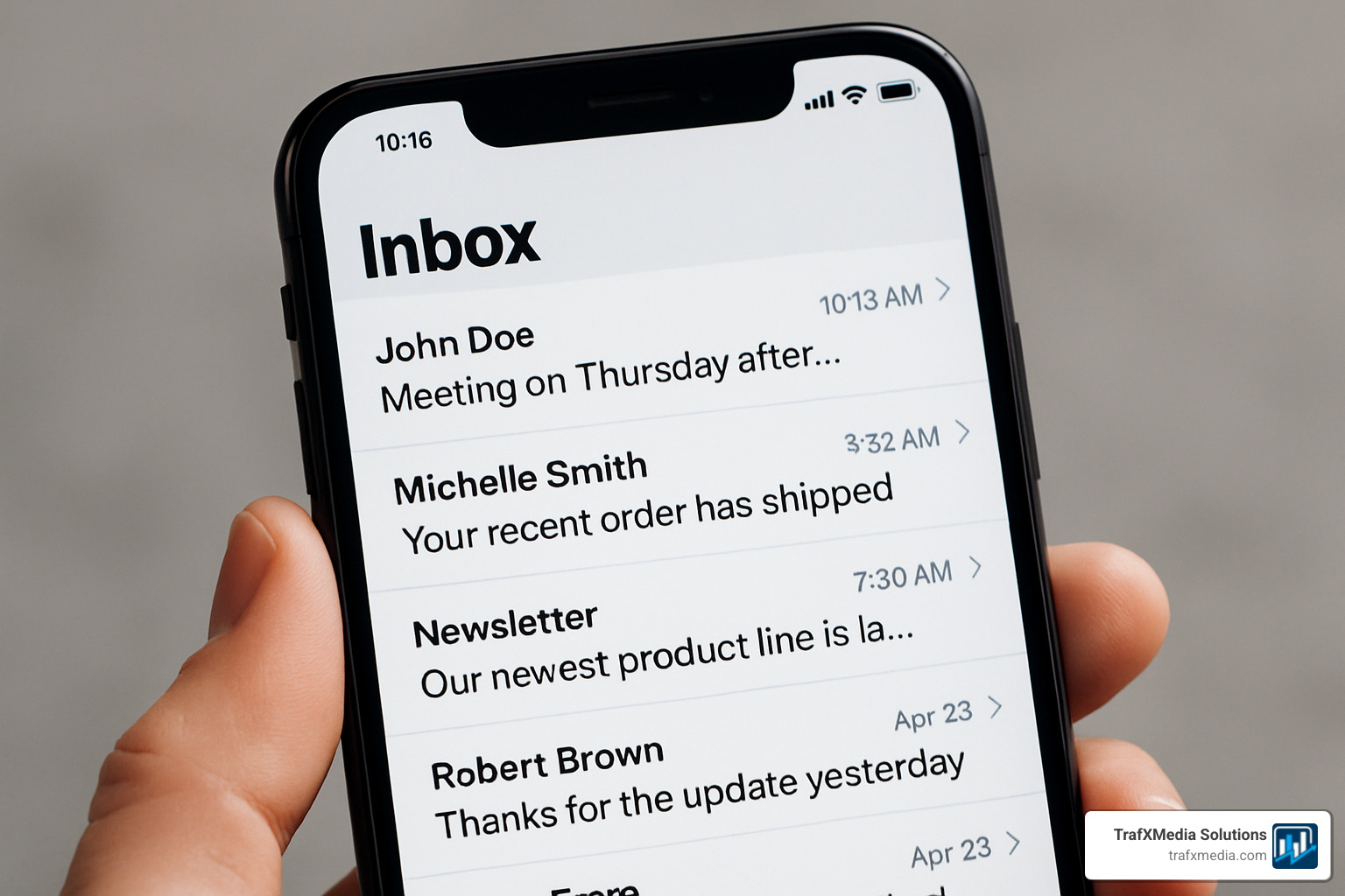 Mobile email preview showing how subject lines get truncated after 30-40 characters on smartphone screens - effective email subject lines