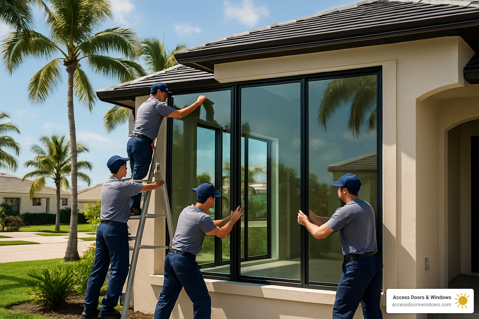 Professional window installation team working on a Southwest Florida home - Window Installation in Southwest FL