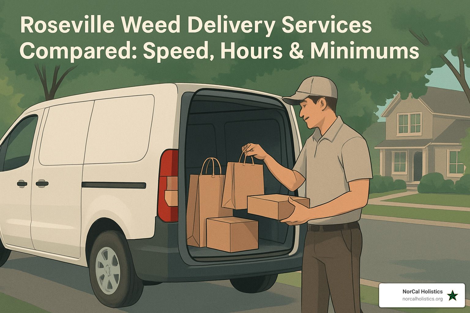 Professional cannabis delivery driver preparing discreet packages for Roseville delivery routes - roseville weed delivery