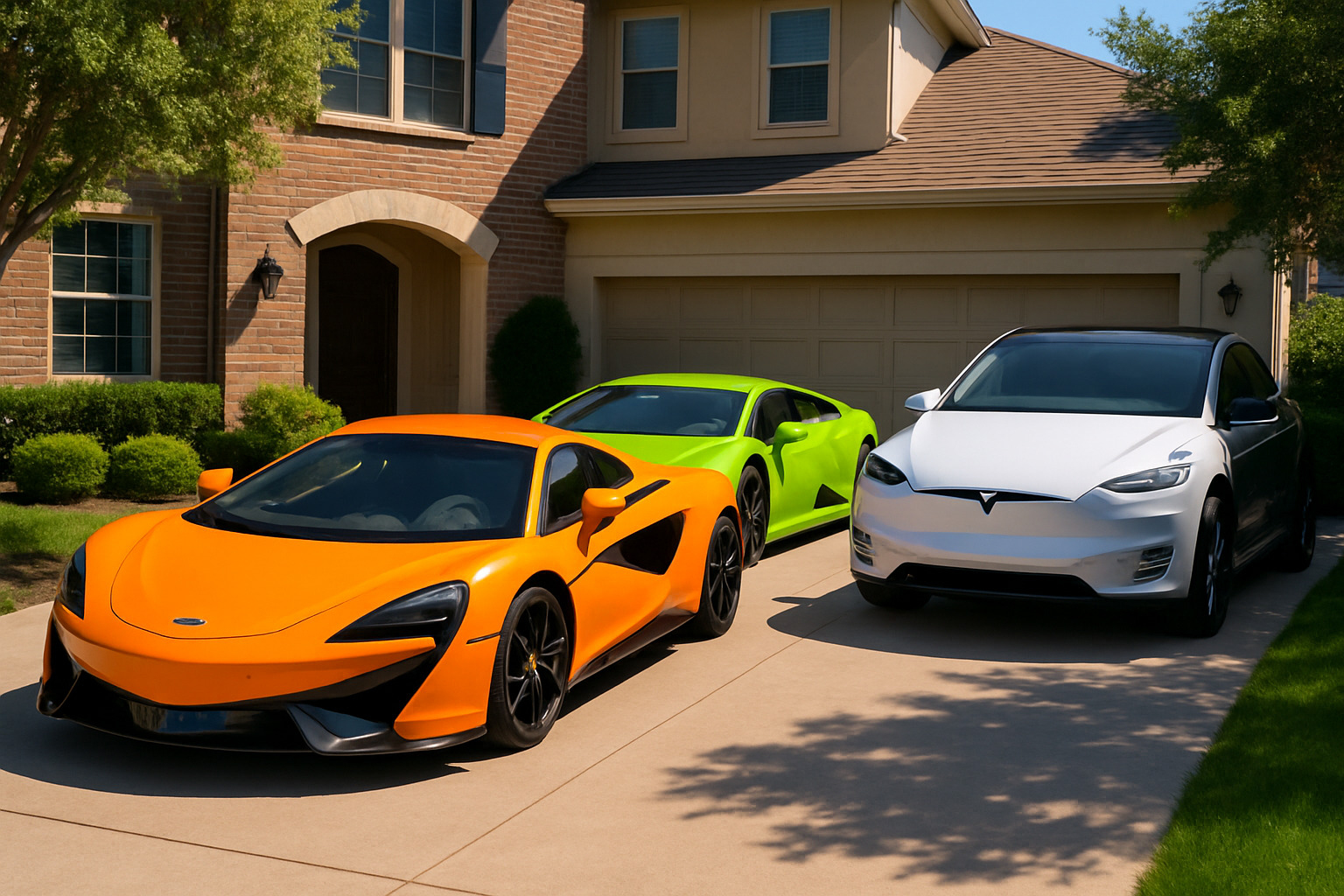 Jack Doherty's luxury car collection including McLaren 570GT, Lamborghini Huracan, and Tesla Model X - jack doherty net worth