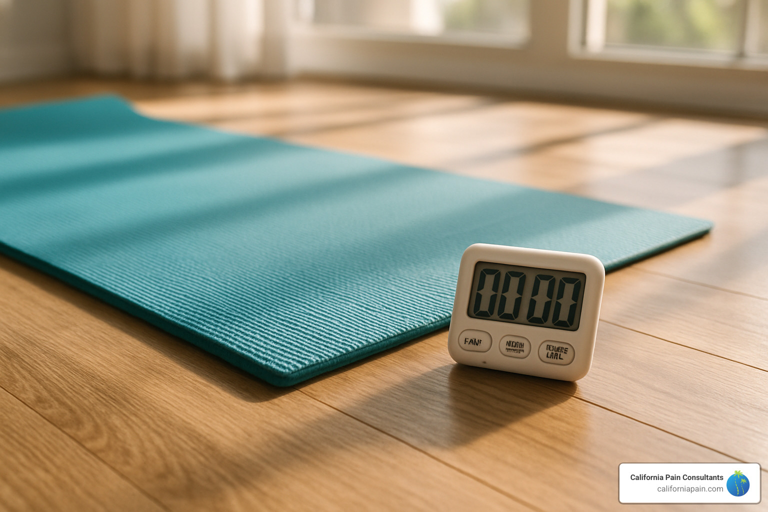 stretching routine timer and yoga mat - stretching exercises