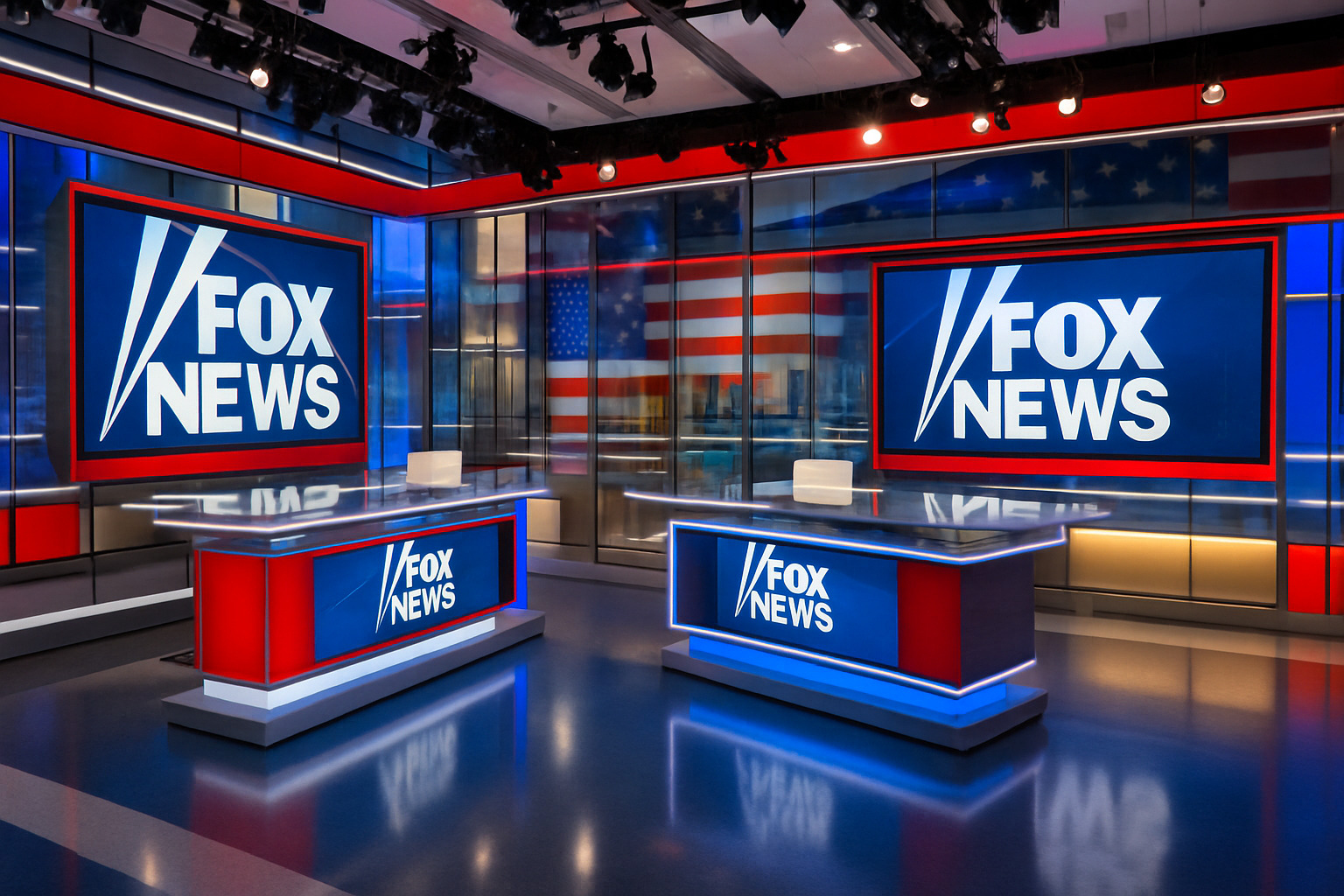 Fox News studio set - kimberly guilfoyle
