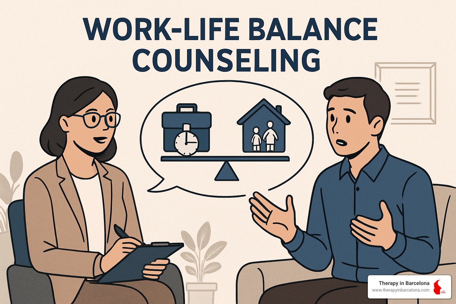 person using time-blocking app while sitting in Barcelona park - Work-life balance counseling