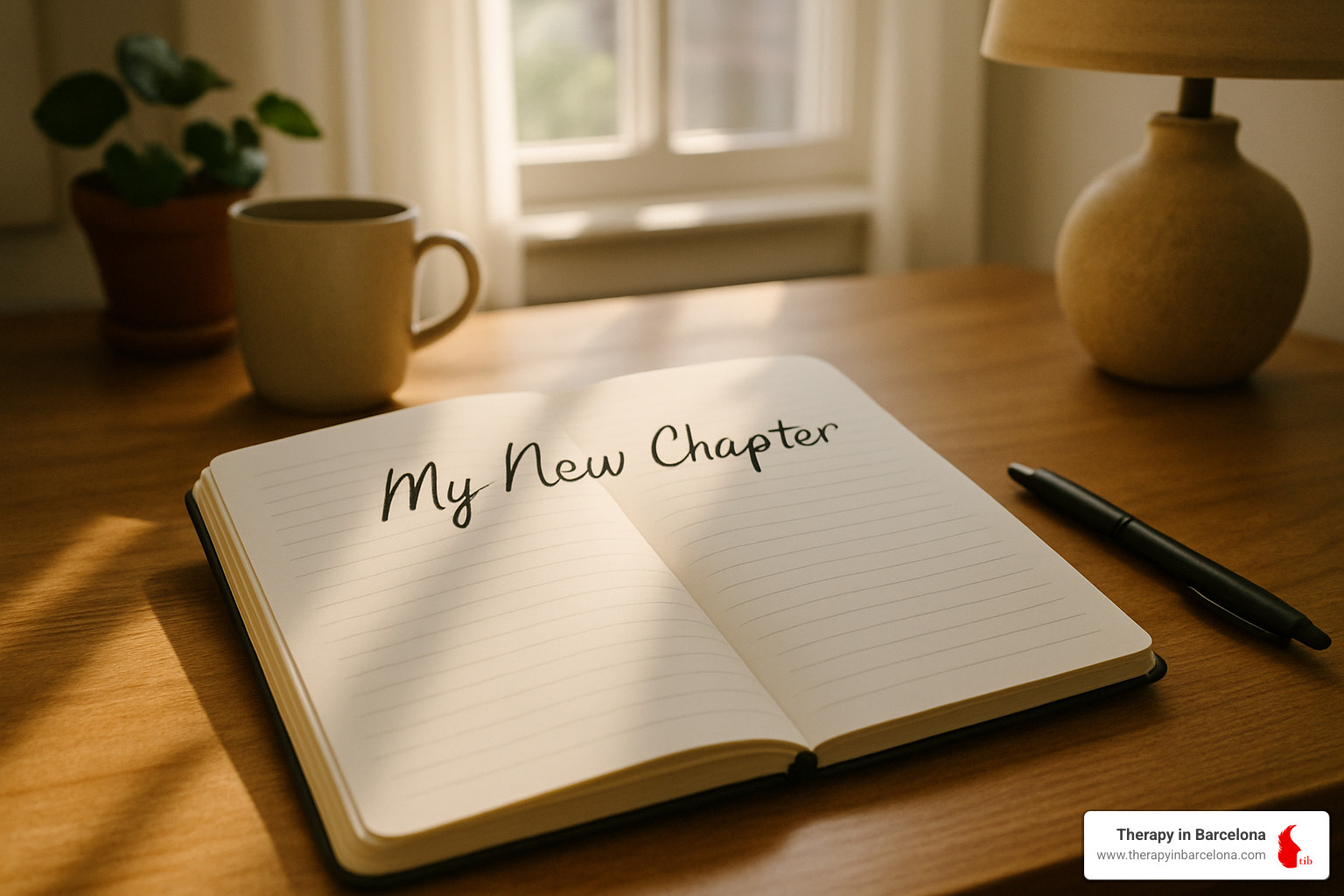 open notebook titled "My New Chapter" - narrative therapy for adjustment disorder open notebook titled "My New Chapter" - narrative therapy for adjustment disorder
