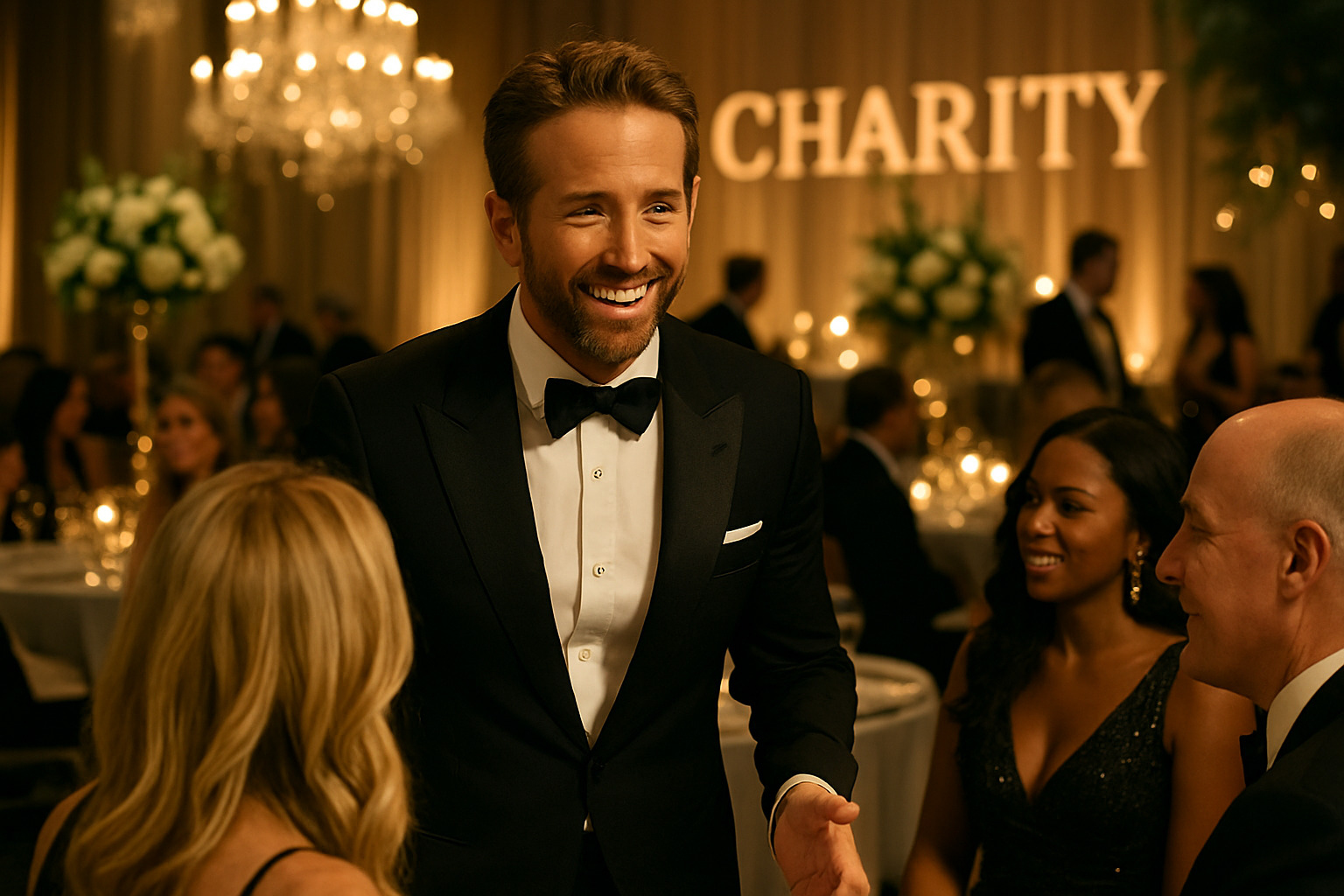 Ryan Reynolds at charity gala -  ryan reynolds net worth