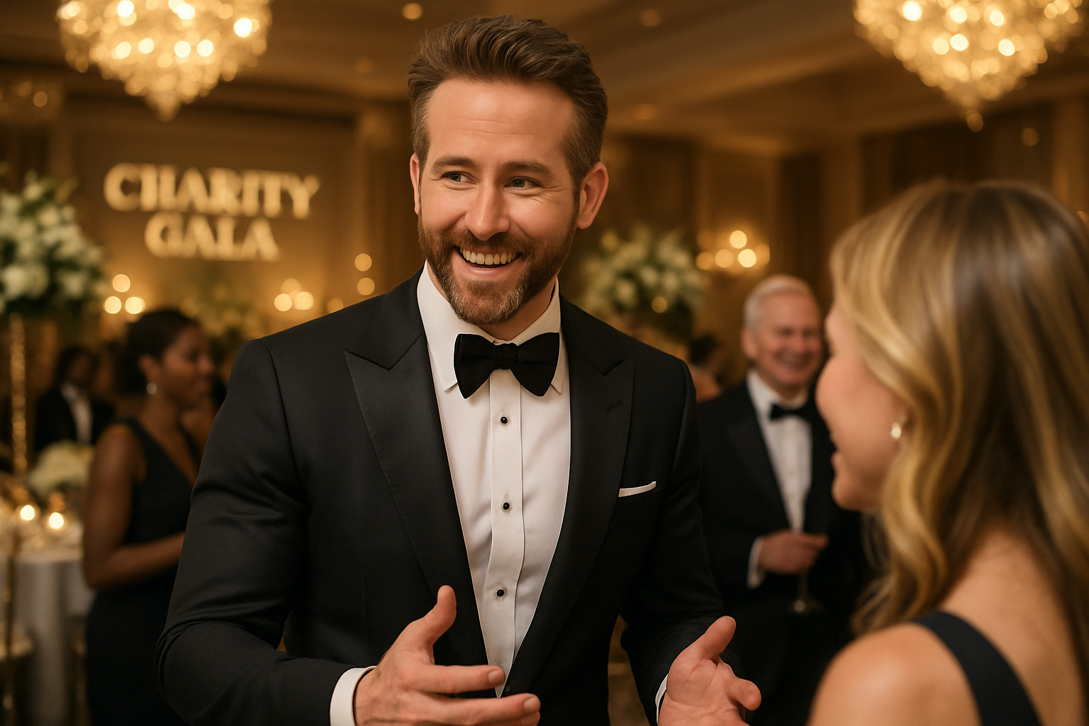 Ryan Reynolds at charity gala - ryan reynolds net worth