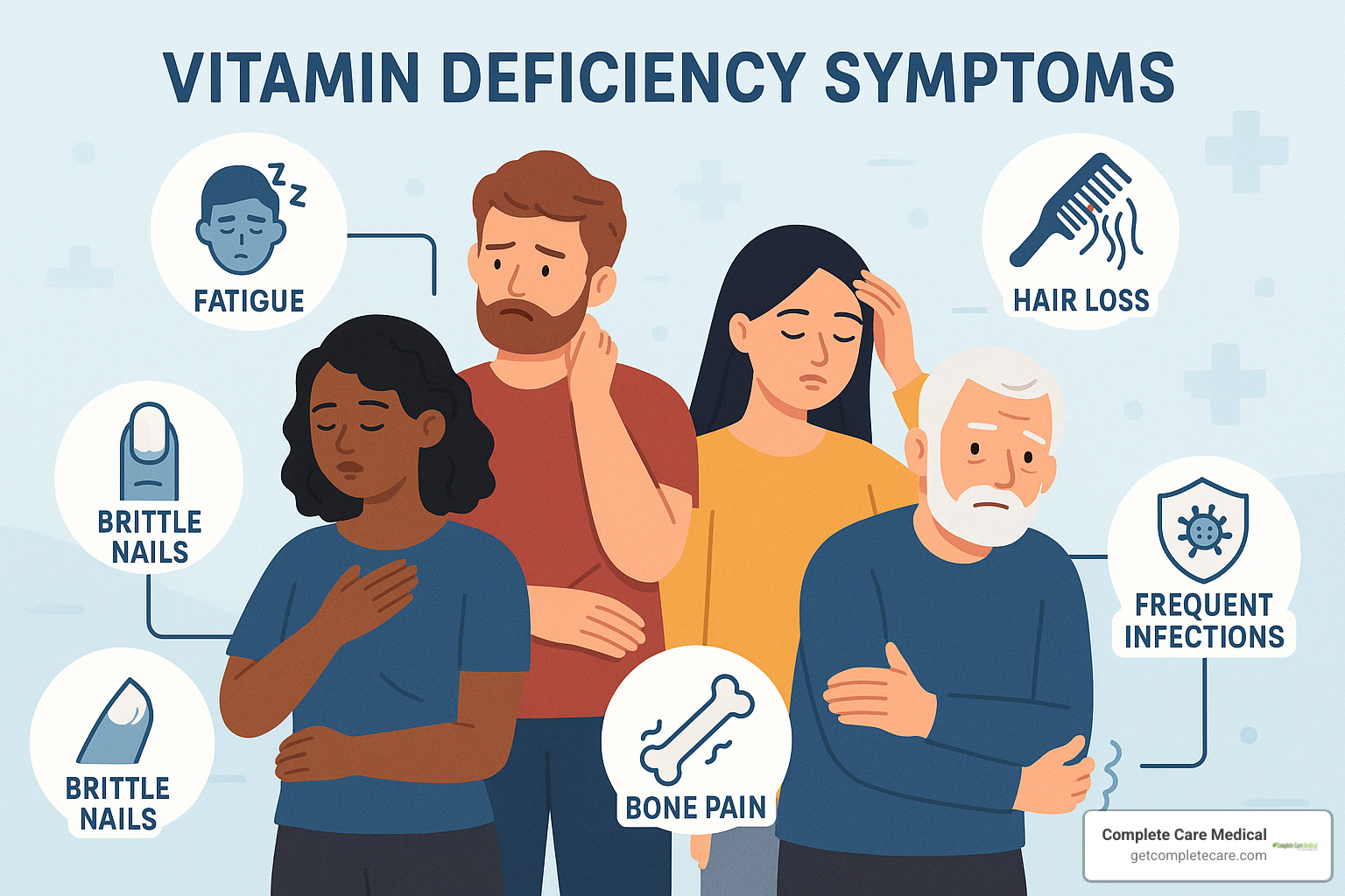 common vitamin deficiency symptoms - vitamins and supplements