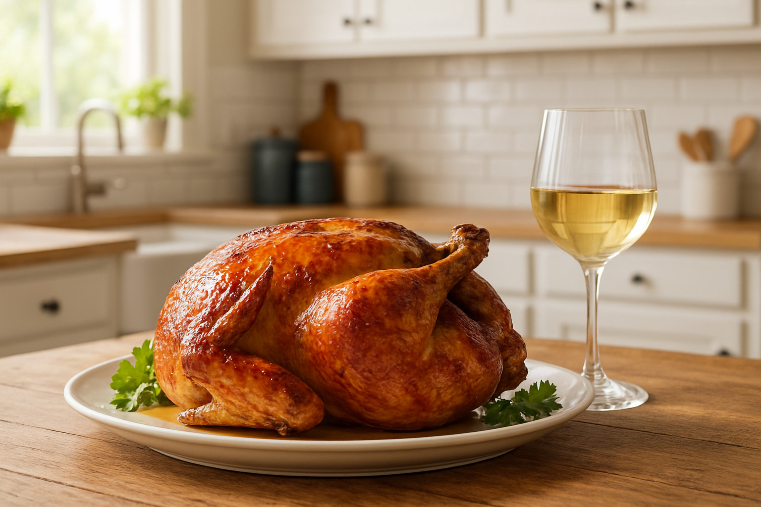 Roast chicken with a glass of Chardonnay - Food and wine pairings