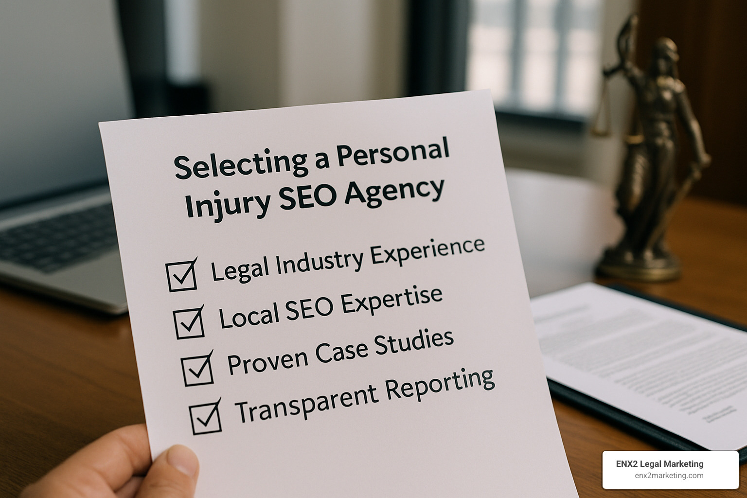 checklist for selecting personal injury SEO agency - seo agency for personal injury lawyers