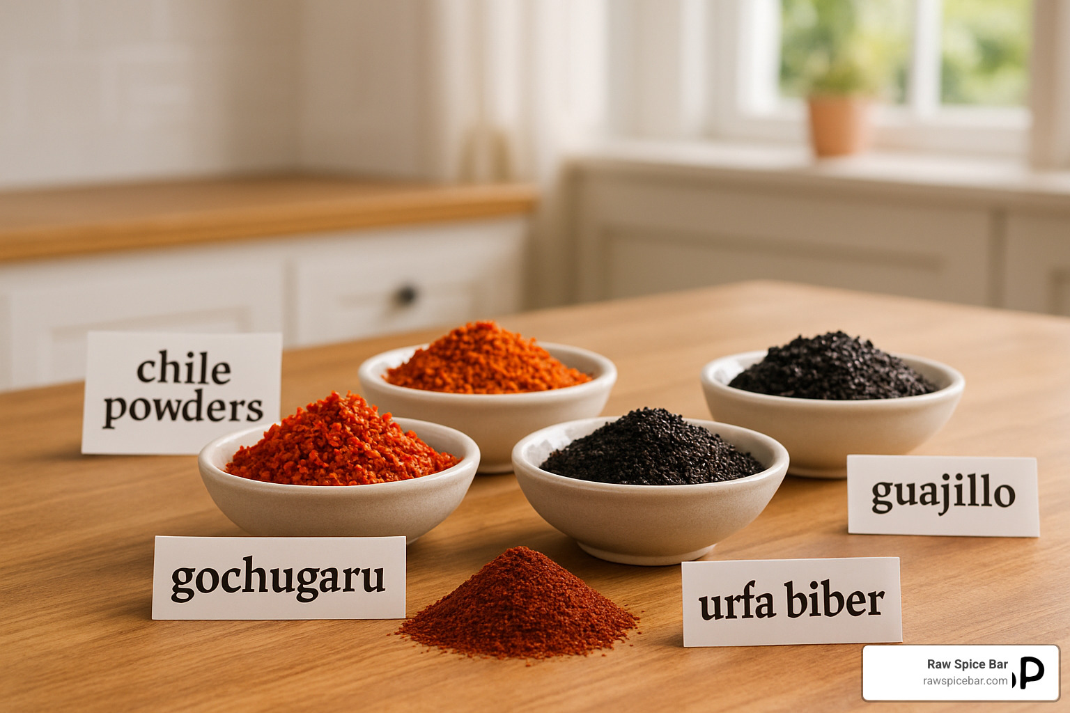 International spice alternatives including gochugaru, urfa biber, and various chile powders - best substitute for chili powder