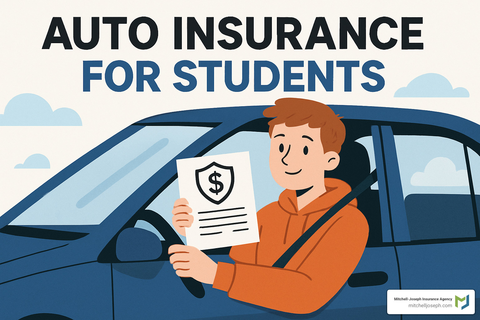 Student using smartphone telematics app for insurance discounts - auto insurance for students