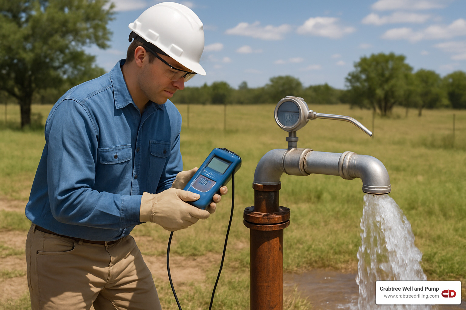flow rate testing equipment measuring well water production - can you use geothermal when you drill for well