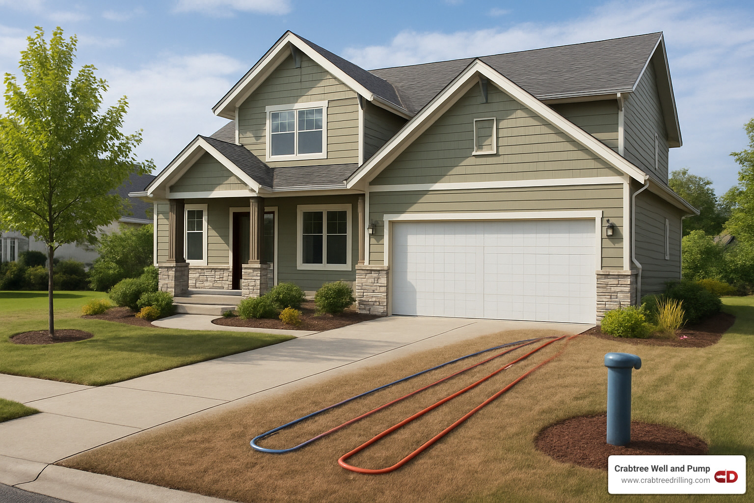 modern home with integrated well and geothermal system - can you use geothermal when you drill for well