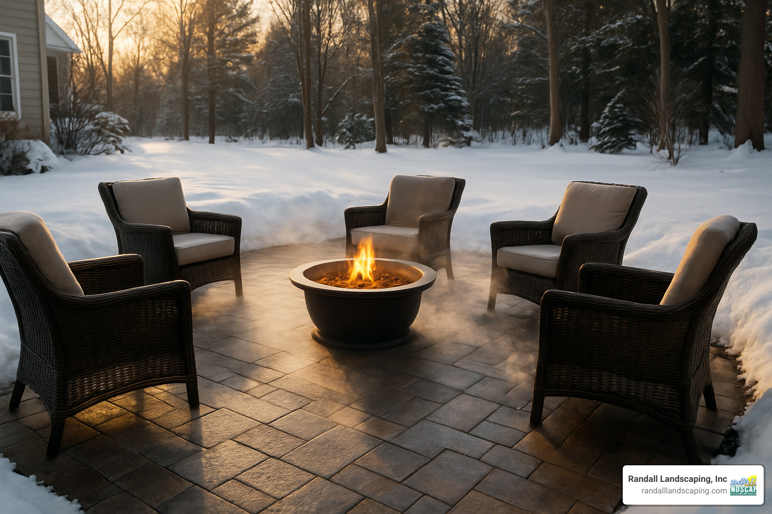 Heated patio system working in winter conditions - Patio design Salem NH