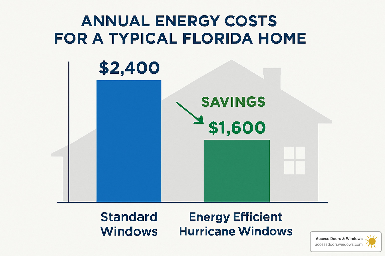energy savings comparison chart - energy efficient hurricane windows