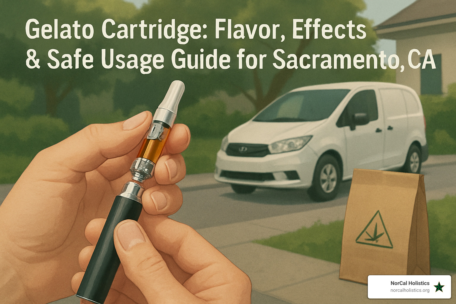 Vape battery being attached to gelato cartridge showing proper threading and connection - gelato cartridge