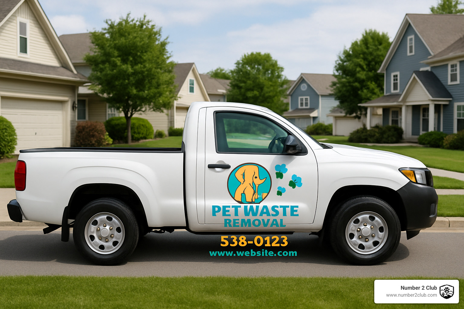 Branded pet waste removal vehicle - pet waste removal business
