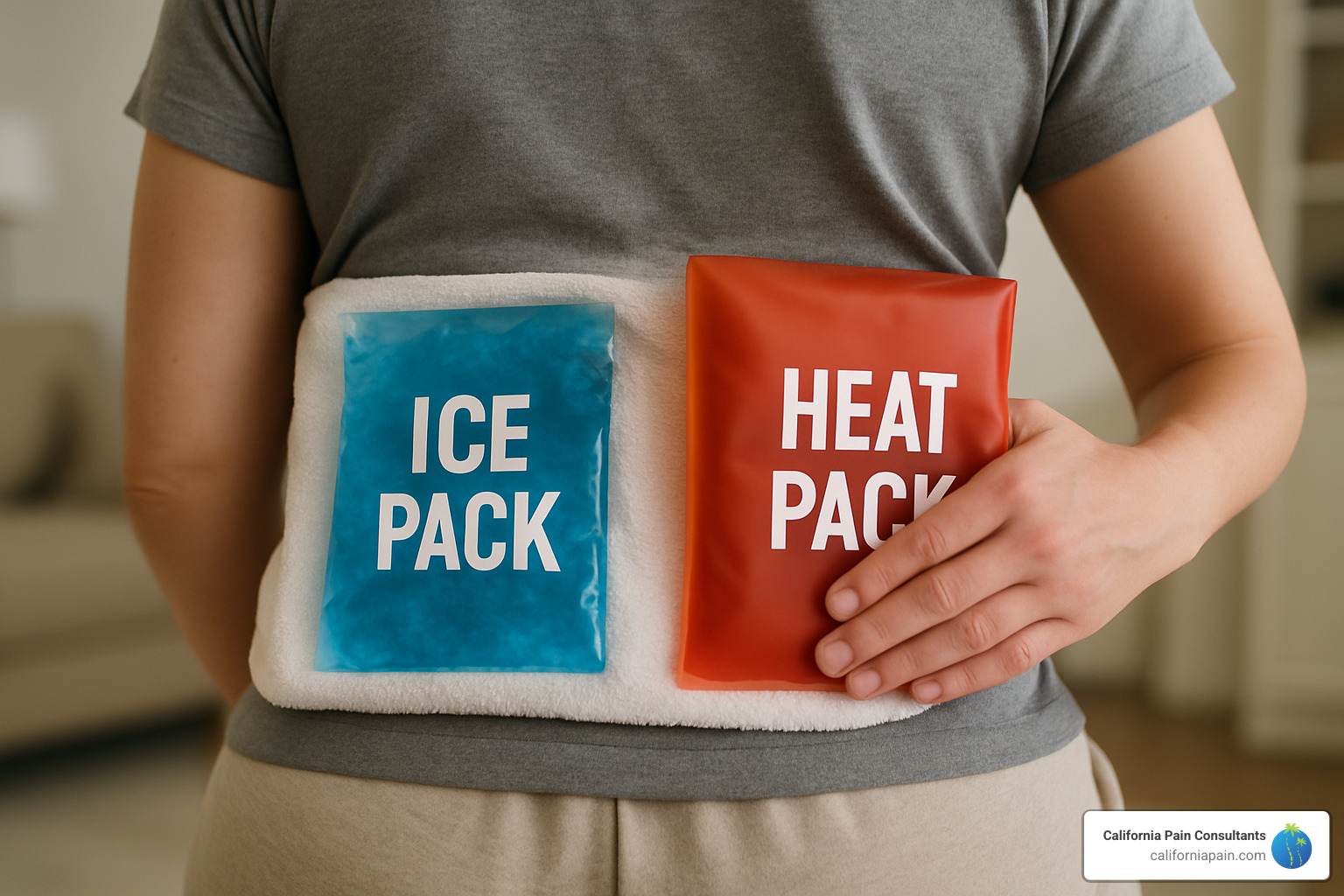 ice & heat packs - pulled muscle in back