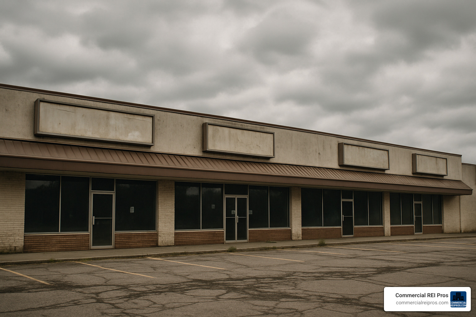 vacant strip-center needing updates - sell retail property Michigan